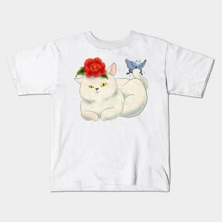 Minhwa: Cat and Butterfly H Type Kids T-Shirt